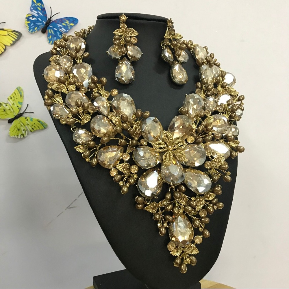 Luxurious Bridal Rhinestone Jewelry sold as set
